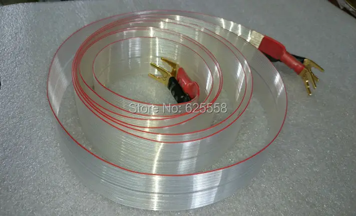 

Hifi audio Red Dawn speaker cable with gold plated spade plug hifi speaker wire 2.5M loundspeaker for hifi