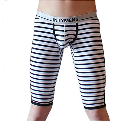 Cotton Mens Trousers Men Comfortable Striped Print Mens Pants Underwear