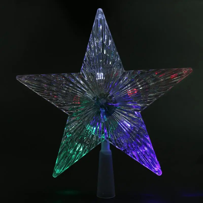 

Creative Christmas Party Decorations Colorful LED Luminous Tree Top Star Ornaments Holiday Lighting Xmas Tree Decor