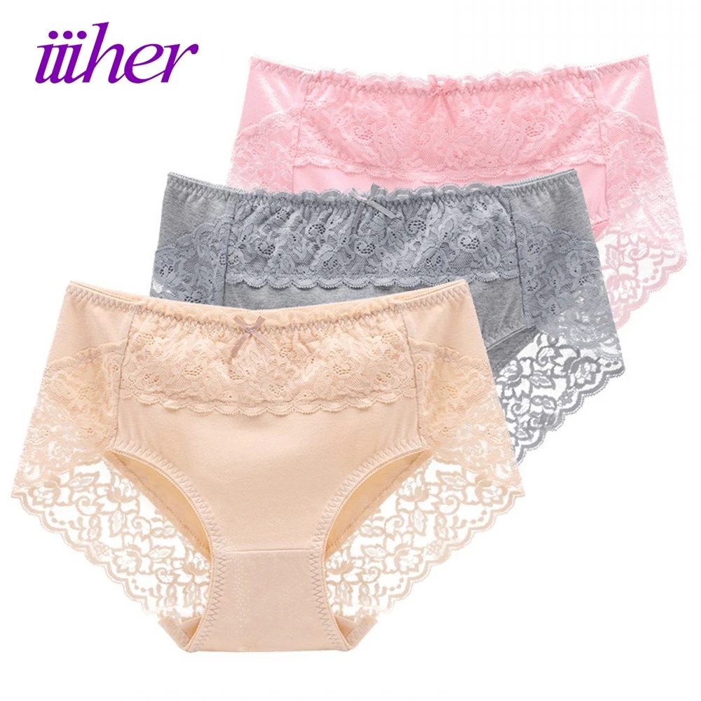 iiiher Woman Underwear Cotton Panties Briefs Solid Bow Sexy Ladies