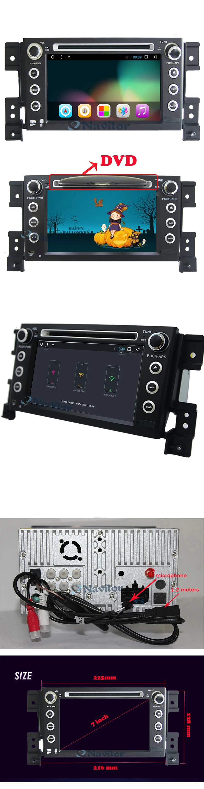 Discount 2din 7" Quad-Core 1+16G Android 8.1 Car Radio DVD Player with Capacitive Touch Screen BT HD MirrorLink for Suzuki Grand Vitra 5 Discount 2din 7" Quad-Core 1+16G Android 8.1 Car Radio DVD Player with Capacitive Touch Screen BT HD MirrorLink for Suzuki Grand Vitra 5