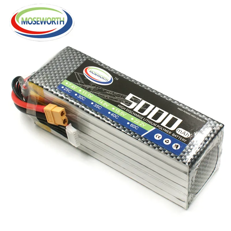 RC игрушка LiPo батарея 6S 22,2 V 5000mAh 60C Li-Po 6S для радиоуправляемого дрона вертолета квадрокоптера самолета автомобиля лодки RC Lipo батарея Max 120C