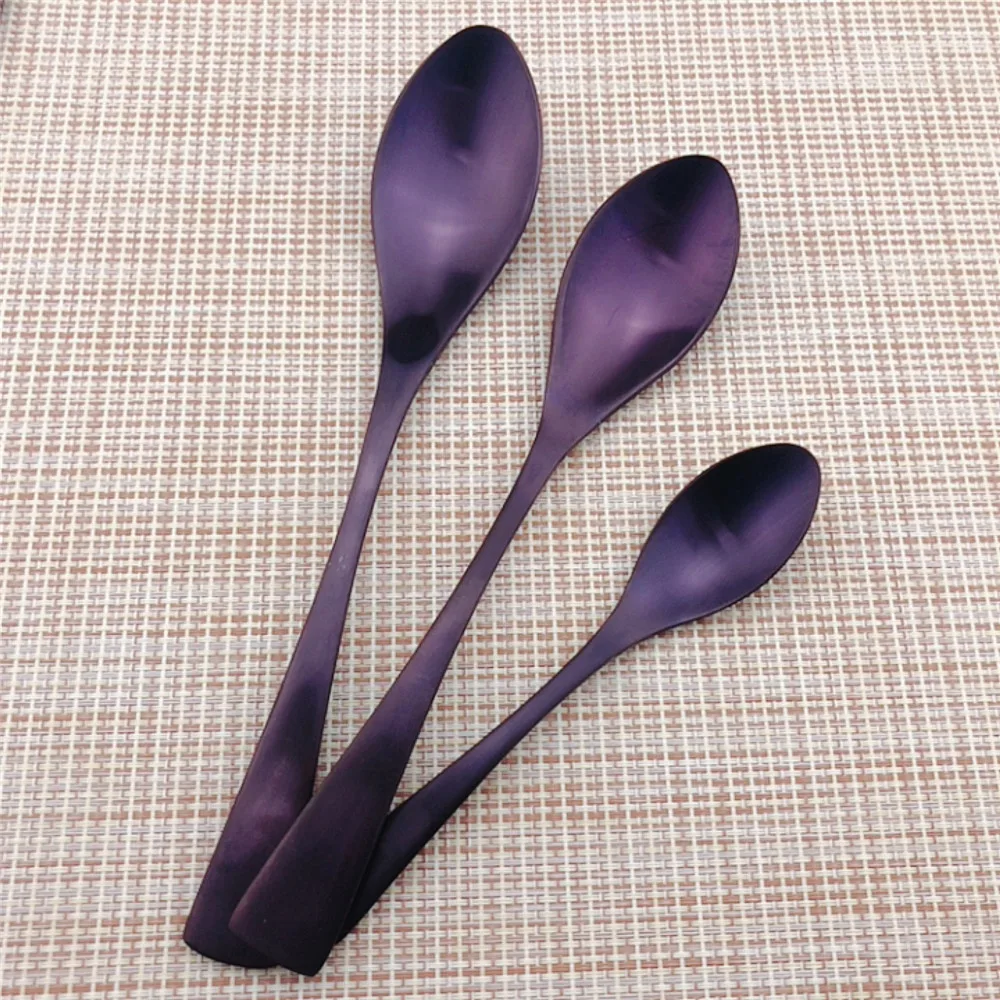 Дизайн Матовая фиолетовая столовая посуда 304 нержавеющая сталь набор столовых приборов ужин острый стейк ножи вилки чайная ложка посуда набор 1 шт