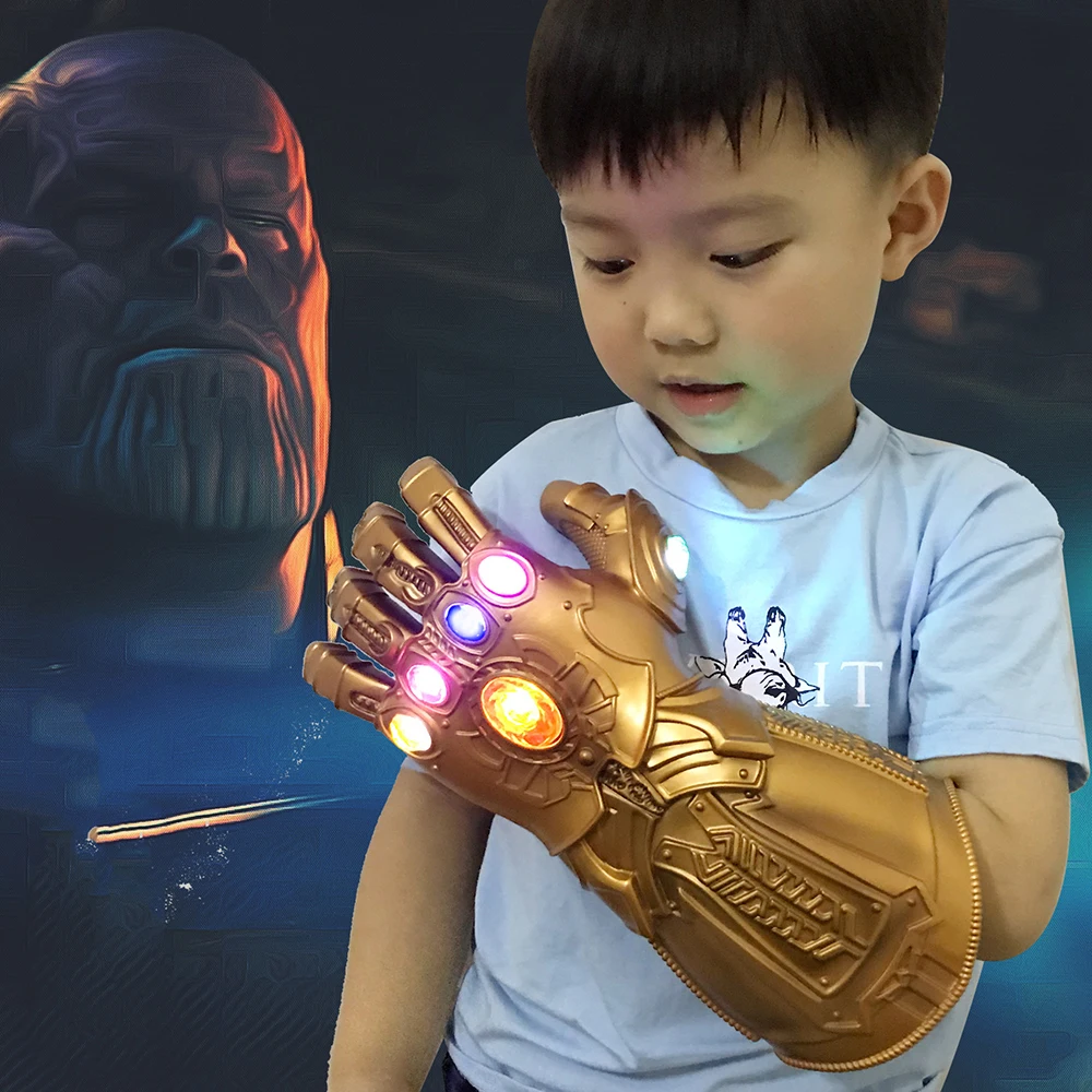 

2 Size cosplay Props Avengers 4 Aldut/Child LED Light Thanos Infinity Gauntle War LED Light Thanos Gloves t Avengers 4 Infinity