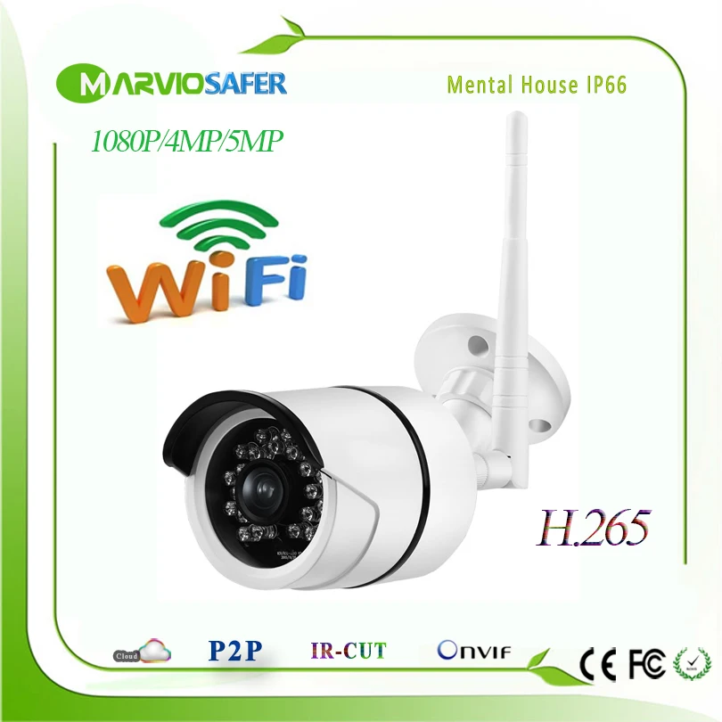 H.265/H.264 4MP Full HD 1080 P WI-FI пуля на открытом воздухе, работает от сети IP Камера CCTV IP самера Onvif 2MP Cam Беспроводной CCTV видео Системы