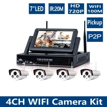 720P 4CH NVR WIFI Surveillance Kit HD 1MP Wireless Outdoor Waterproof Night Vision Security Camera CCTV System nvr wifi kit 1mp
