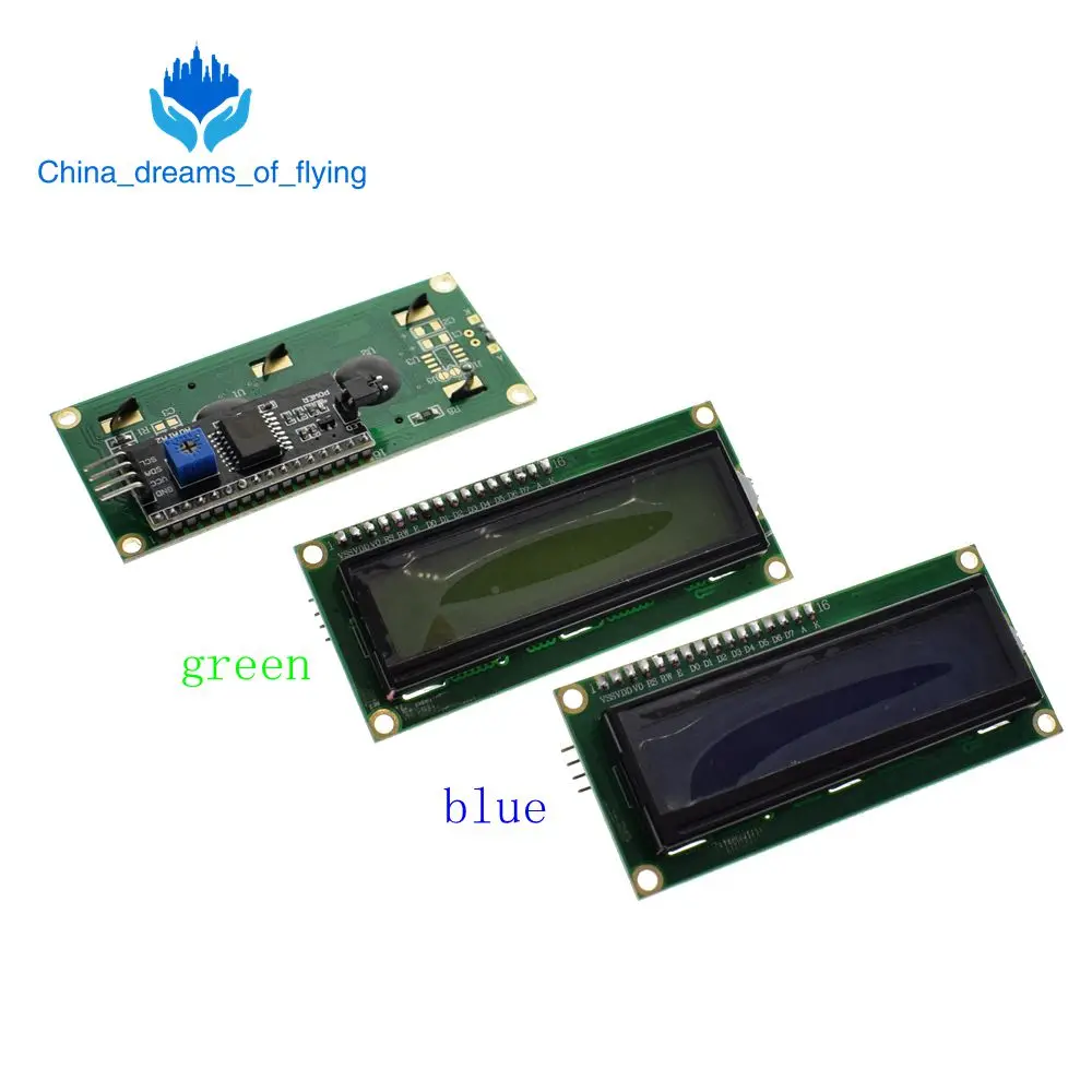 

TZT 1pcs LCD1602+I2C LCD 1602 module Blue/Green screen PCF8574 IIC/I2C LCD1602 Adapter plate for arduino