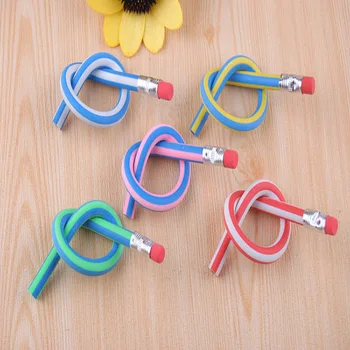 

5 pcs/lot Kids Pencil Pencils for School Korean stationery soft pencil can be bent freely without breaking HB pencil 30cm QB001C