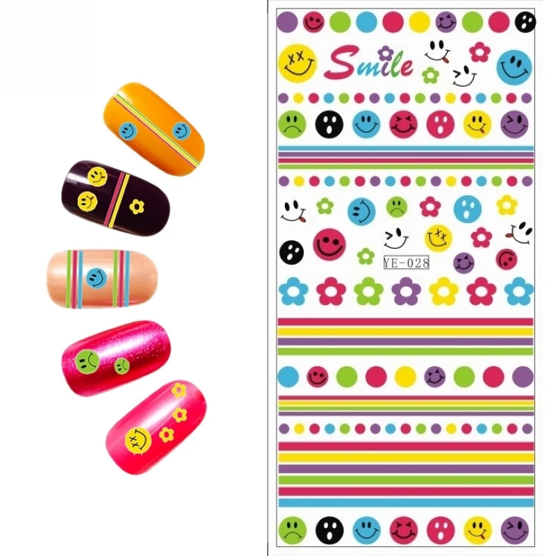 

WATER TRANSFER DECAL NAIL ART NAIL STICKER FULL COVER CARTOON FUNNY FACES BANANA CHERRY YE28-30