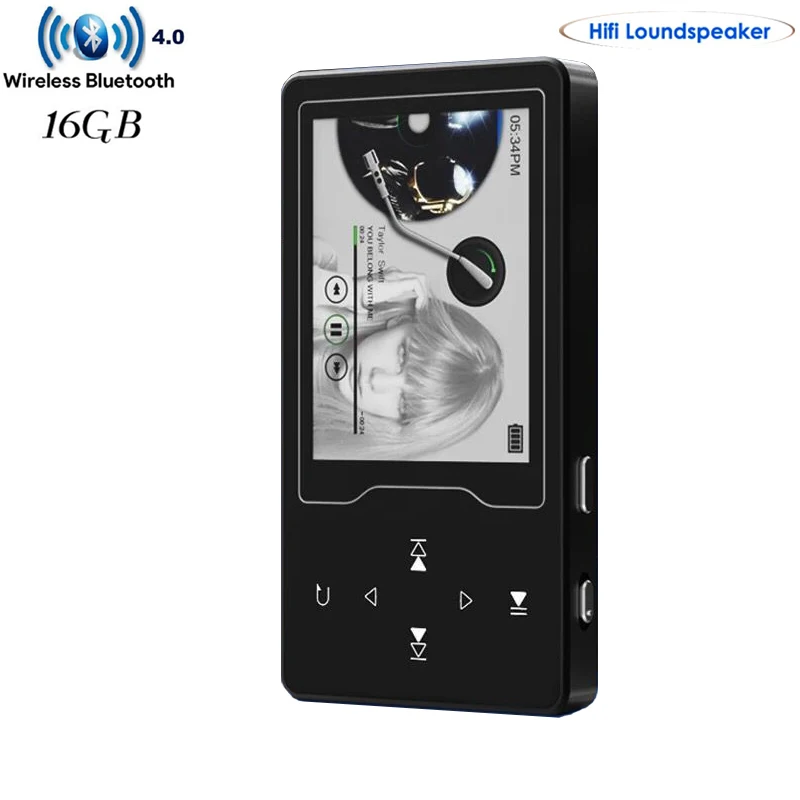 MP4 Player Metal Body 2.4in High-Definition Large Color Screen HIFI Lossless Sound Music Player FM Radio Ebook Video Player