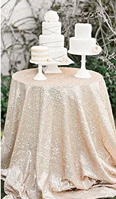 

ShinyBeauty Sequin Tablecloth-Ivory-72Inch Round Sparkle Tablecloth,Dining Table Cover,Luxurious Tablecloth-R