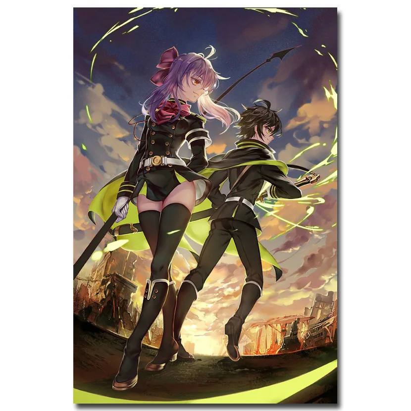 NICOLESHENTING Seraph Of The End Shinoa Art Шелковый плакат печать 13x20 24x36 дюймов Аниме картинки для декора гостиной 002 - Цвет: Picture 1