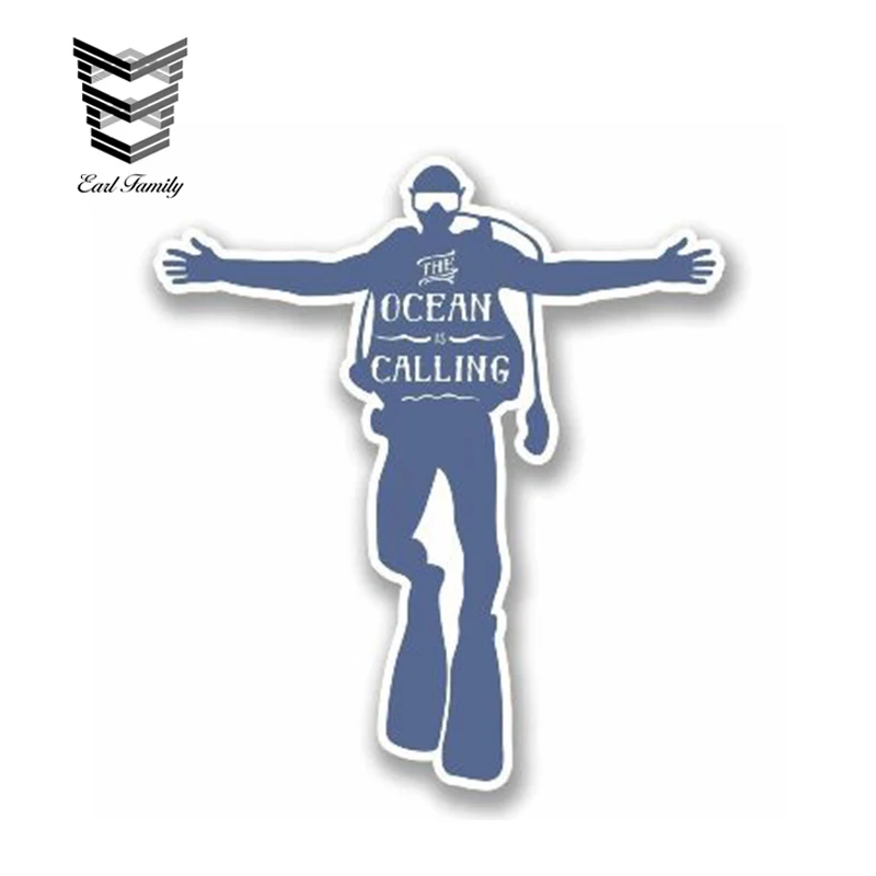 

EARLFAMILY 13cm x 8cm Cartoon Scuba Diver Decal Funny Car Styling DIY Waterproof Car Stickers Bumper Accessories Graphics