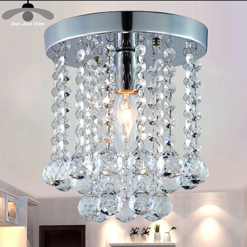

JJD K9 Crystal LED Chandelier Light Hallway LightsE14 Stainless Steel Modern Fashionable Design Ceiling Lamp Home Light