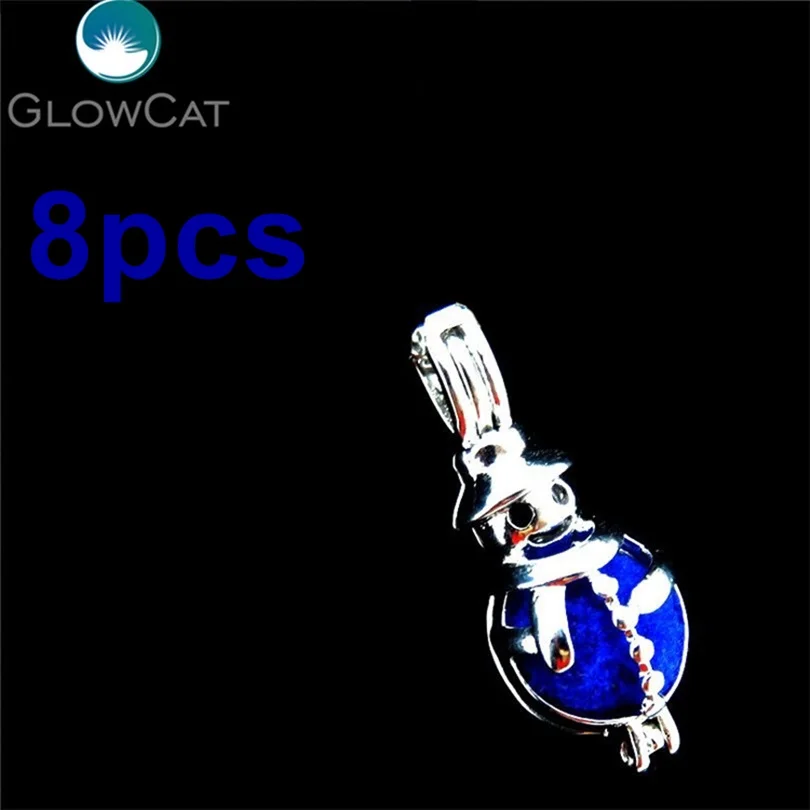 GLOWCAT R K386 Рождество 8 шт. Снеговик каменная клетка ювелирных изделий бисер Cage