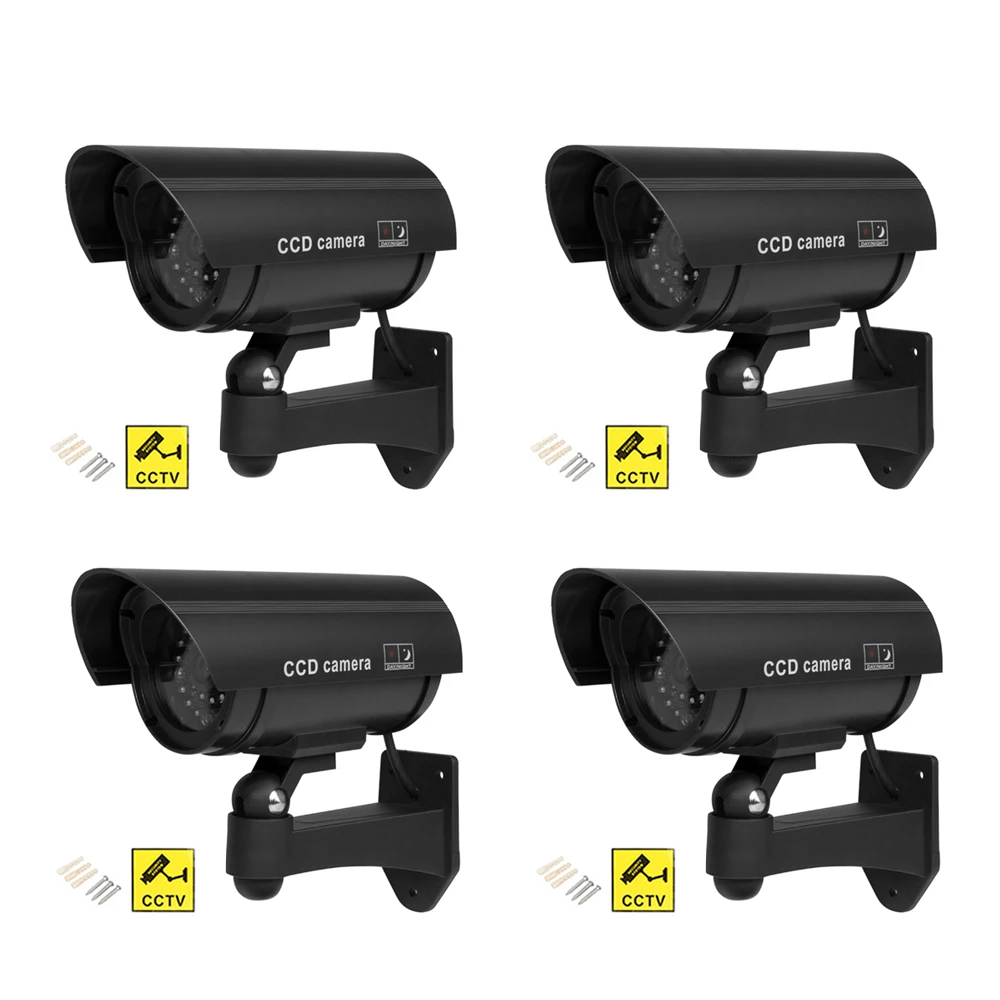 

Dummy Camera 4pcs Fake CCTV Security Surveillance Camera Outdoor Indoor With Flashing Red LED Wholesale