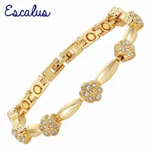 Ювелирные изделия в форме цветка Escalus, браслет для женщин, браслет с магнитами, магнитный браслет для здоровья, браслет на руку для артрита