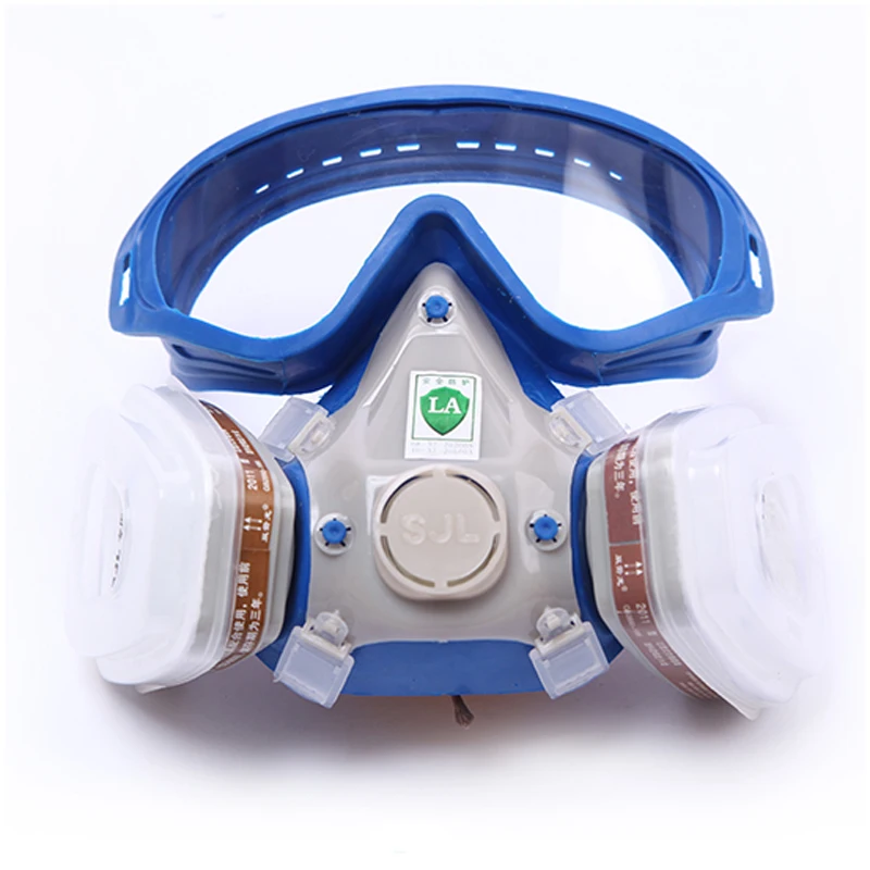 Gas mask with glasses full face protective mask Silicone carbon filter mask paint spray gas boxe protect mask suit Gas mask with glasses full face protective mask Silicone carbon filter mask paint spray gas boxe protect mask suit