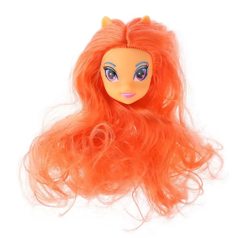 1 шт. милые девушки куклы головы красочный Монстр демон парик волосы украшения для детских игрушек девочки подарок куклы аксессуары