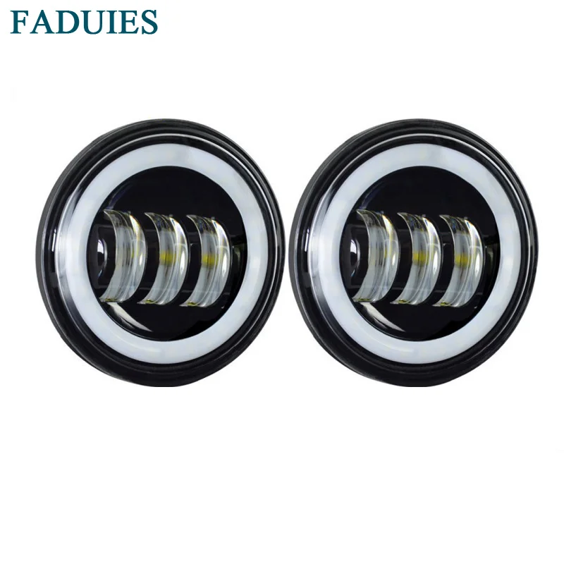 4.5 Inch 30W Black LED Auxiliary Passing Spot Lights for Harley-Davidson Motorcycles Fog Lighting  (17)121