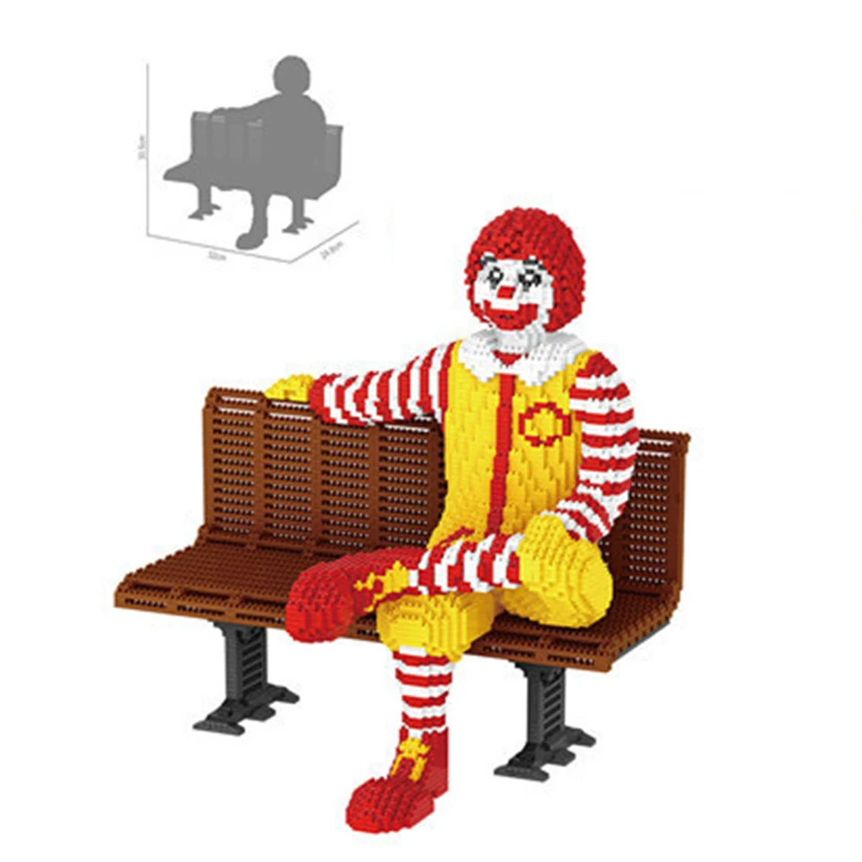 

3980pcs Diamond particles McDonald's clown compatible Legod Building Blocks Children Educational Assemble Model Bricks Gifts
