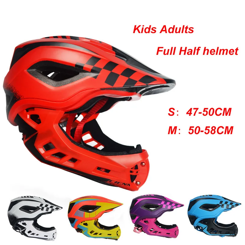 

2-10 Years Old Full Face Kids Helmet with LED light Full Covered Balance Bike Helmet Motocross Downhill MTV DH Safety Helmet BMX