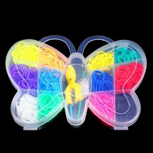 rubber loombutterfly Резиночки для плетения плетеных браслетов, набор для самостоятельной сборки, в штучной упаковке, для детей, плетение, игрушки для творчества, для детей, девочек, аксессуары для волос - Цвет: rubber loombutterfly