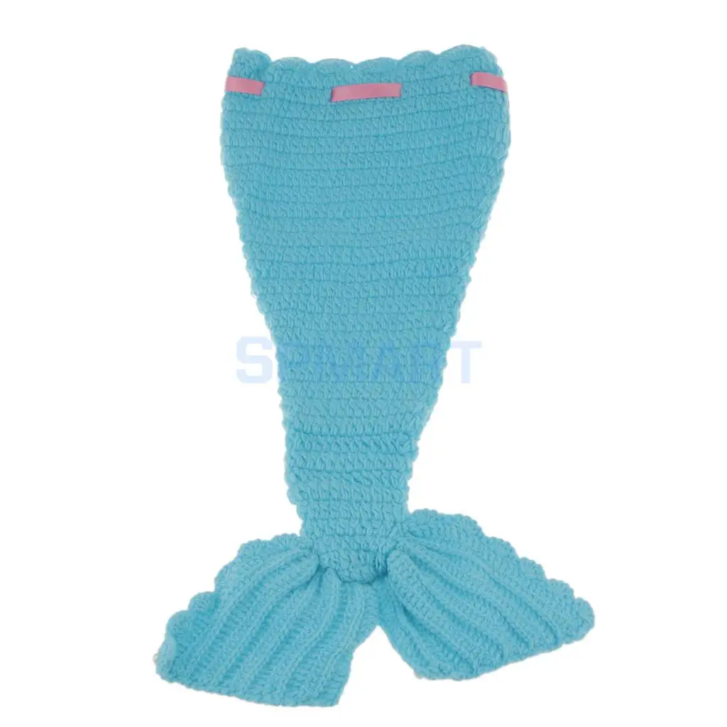 Newborn Baby Photography Prop Crochet Mermaid Headband Bra Tail Clothing Costume Set
