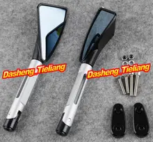 CNC Aluminum L&R Rearview Rear Side Mirrors For Yamaha 1999-2003 R6 & 2000-2001 R1, Silver + black