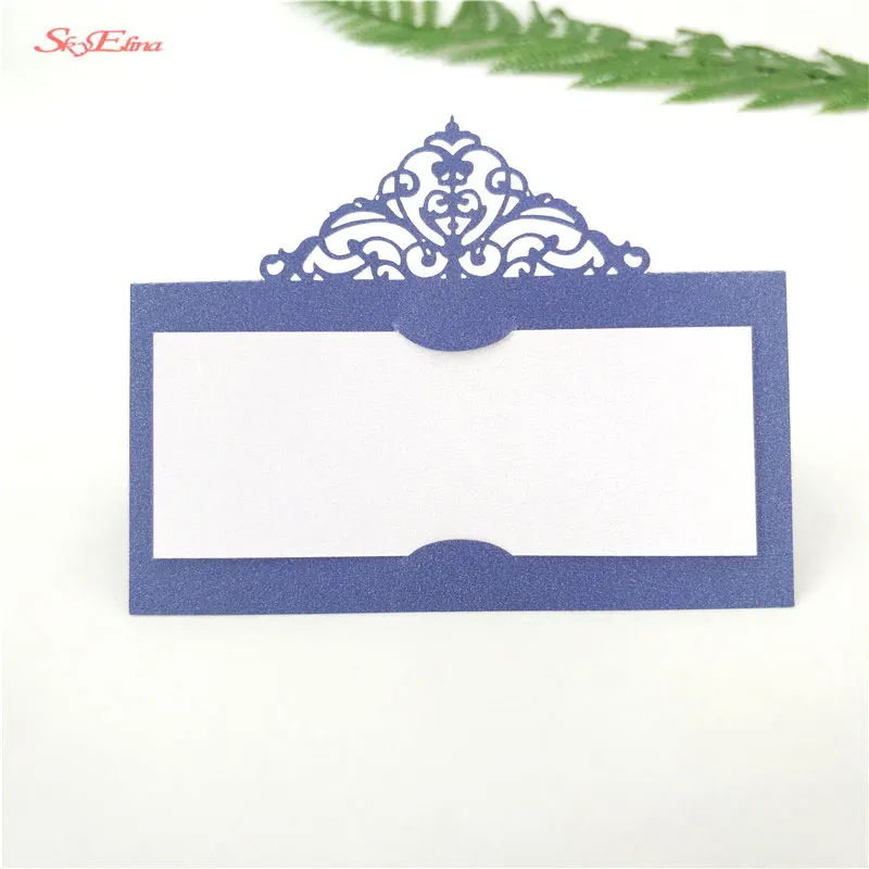

50pcs/lot Laser Cut Wedding Invitations Birthday Baby Shower Christmas Supplies Table Mark Wine Glass Name Place Cards 5zsh873