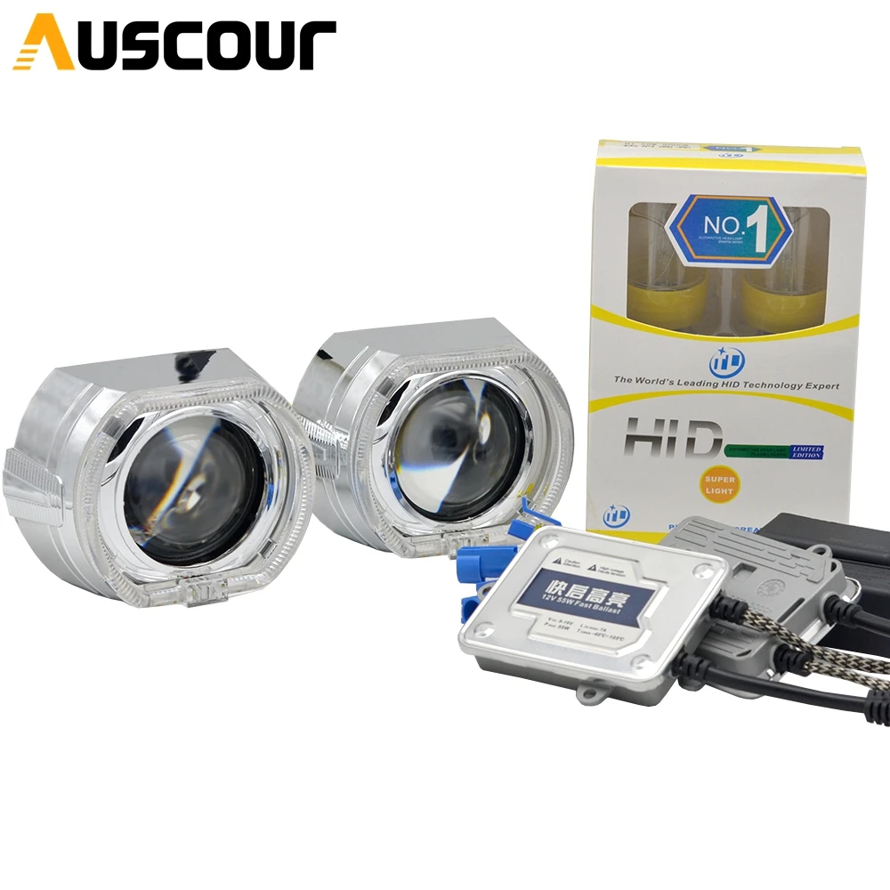 

2.5 inch mini Bi xenon hid Projector lens for bmw led day running angel eyes mask H1 H4 H7 retrofit motorcycle car assembly kit