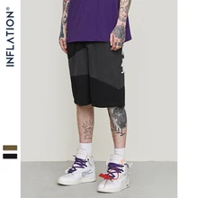 Инфляция Для Мужчин's летняя контрастная строчка шорты Повседневное свободные шорты Для мужчин с буквенным узором двойные штаны с принтом по колено шорты человек 9362S