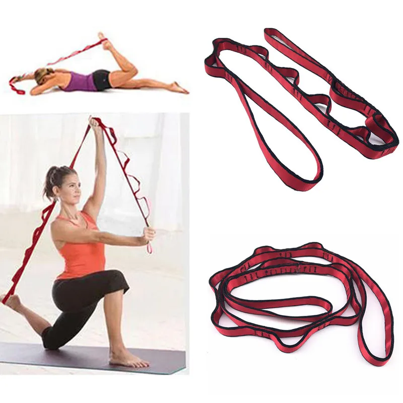 

130cm Yoga Stretch Strap Training Belt Gym Waist Leg Yoga Strap Cotton Stretching Exercise Band with Multiple Grip Loops Fitness