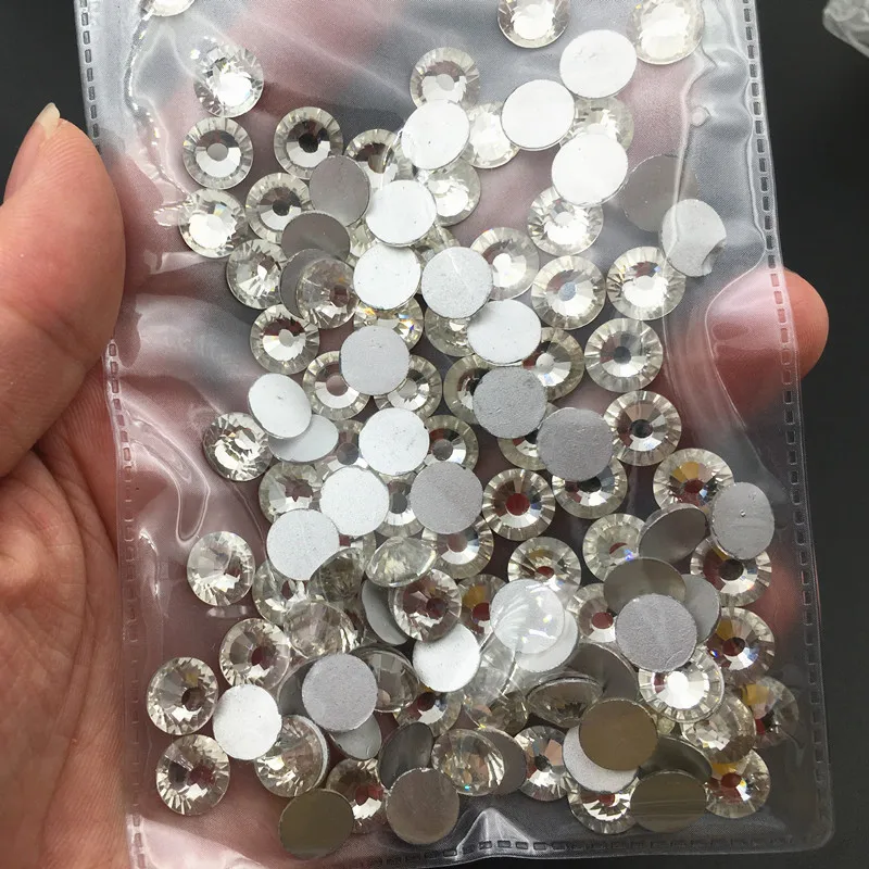 Glitter Rhinestones Crystal Clear SS3 SS40 Non Hot Fix FlatBack Strass Sewing & Fabric Garment