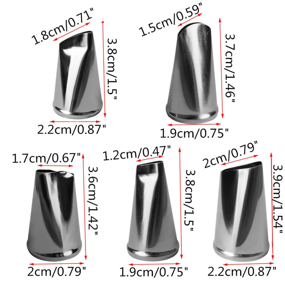 5 шт./компл. глазури трубопроводов сопла цветы из розовых лепестков для насадки для украшения тортов русский выпечки Нержавеющая сталь глазури трубопроводов сопла инструмент