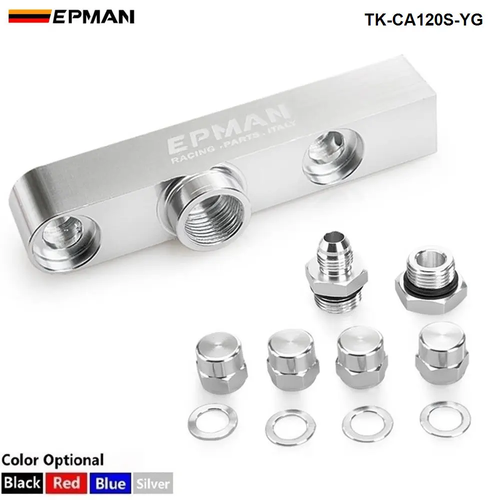 EPMAN Sport Twin Fuel Pump Billet Aluminum Assembly Outlet Manifold for 044 fuel pump For Jeep Cherokee  91-01 TK-CA120S-YG