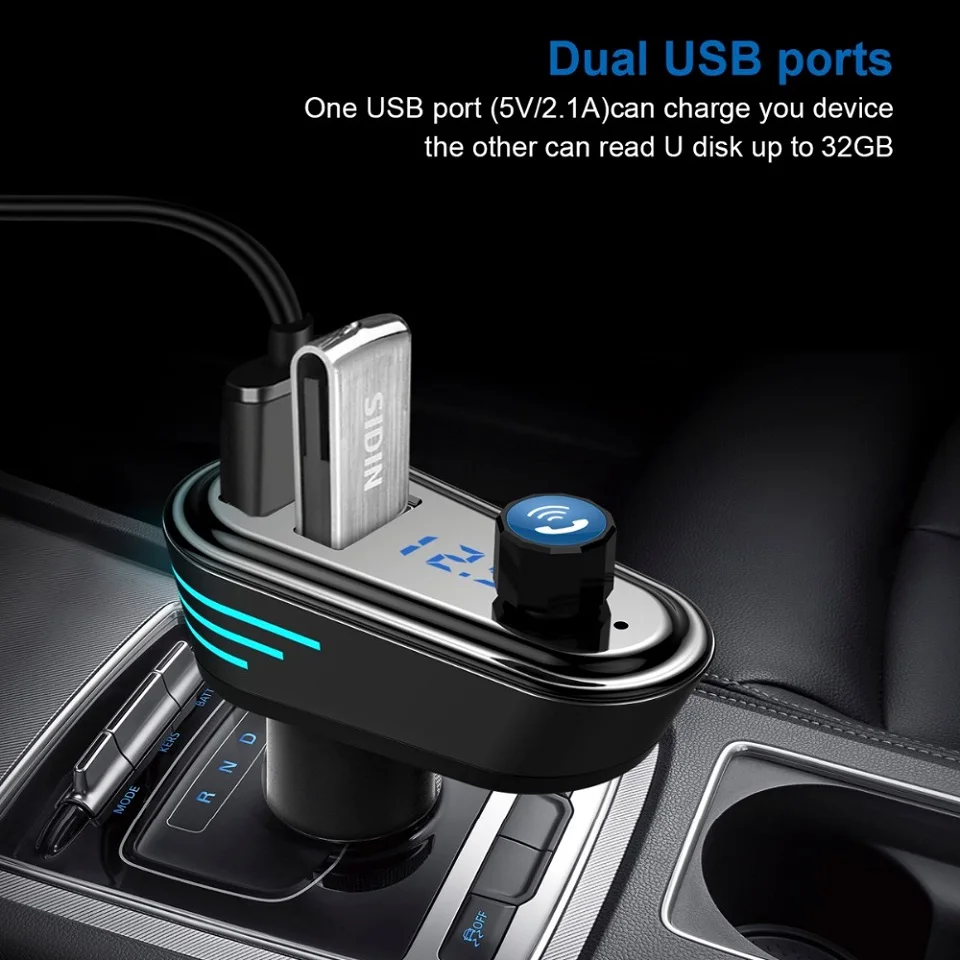 Fm-передатчик Bluetooth 4,2 Handsfree Car комплект Беспроводной A2DP музыка MP3 плеер 5V 3.4A Dual USB Зарядное устройство XM-167