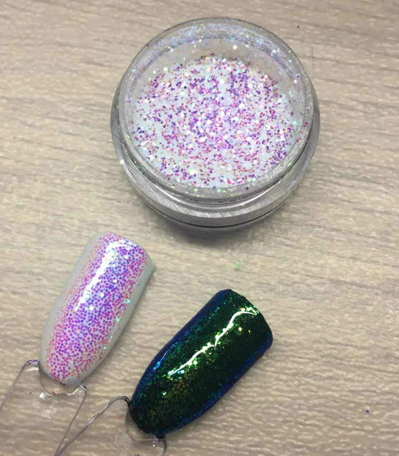 3 boxes Pixel Effect Nail Glitters Mermaid 3 Colors Glitter Sequins Iridescent Nail Sparkle Manicure Makeup Nail Art Decoration