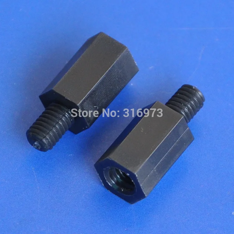 

(50 pcs/lot ) 11mm/0.44" Black Nylon M4 Threaded Hex Male-Female Standoff Spacer.