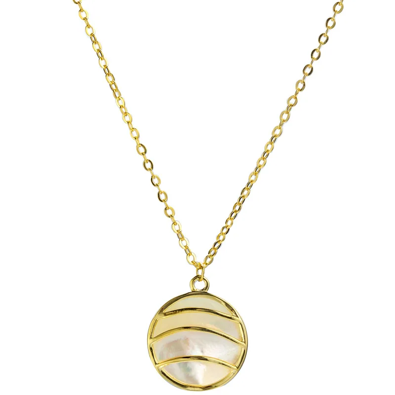 Silvology 925 стерлингового серебра белый корпус круглое ожерелье роскошный минималистичный Французский женский кулон ожерелье Модные ювелирные изделия