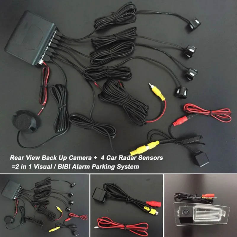 4 датчика Buzzer Car Parking Radar Sensor Kit для Mazda 3 Mazda3 Sedan 2013 ~ 2015 с камерой заднего вида |