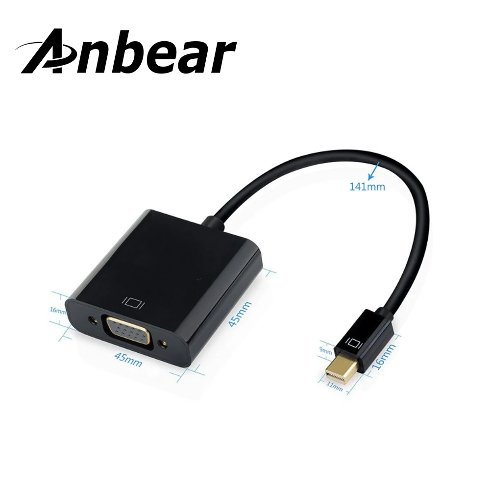 Мини Дисплей Порты и разъёмы VGA Anbear Mini DP (Thunderbolt совместимый) мужчин женщин адаптер