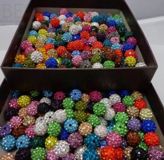 

10mm 200pcs/lot hot mixed color white multicolor b4242 Rhinestone round loose clay crystal Beads bracelet necklace diy