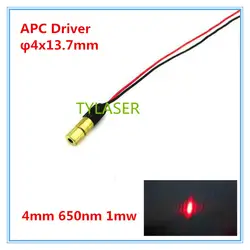 Класс II 4 мм 650 нм 1 мВт красный точечный лазерный модуль промышленного класса APC драйвер