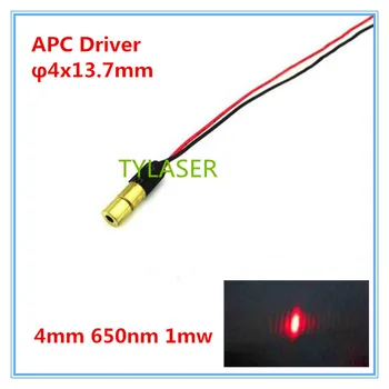 

Class II 4mm 650nm 1mW Red Dot Laser Module Industrial Grade APC Driver