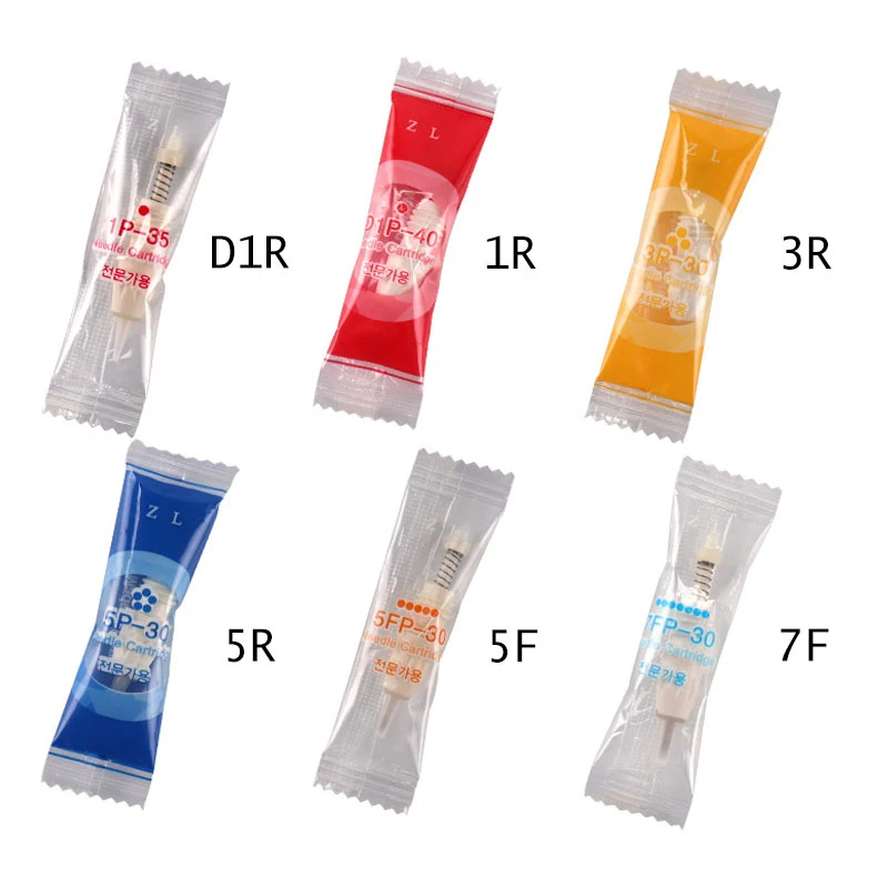 

50pcs 1R 3R 5R 5F 7F Disposable 9mm Screw Candy Tattoo Cartridge Needles For Charmant 3/4 Machine Pen Permanent Makeup needles