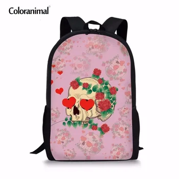

Coloranimal Shoulder Bags Women Flower Sugar Skulls Pattern Casual Large Backpack Teen Girl Children Mochilas Bolso de escuela