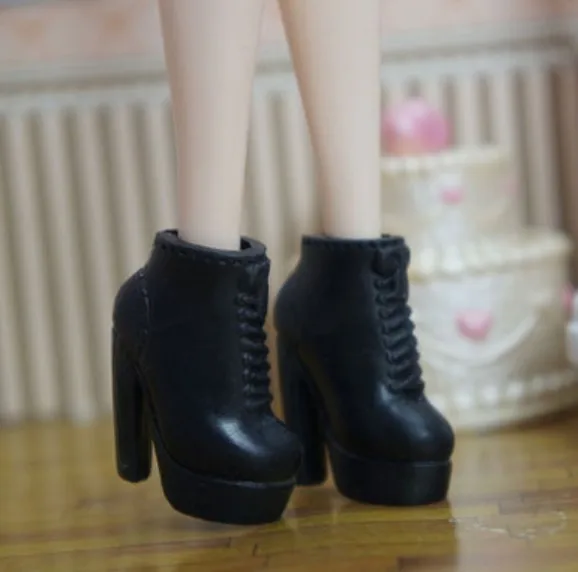 Doll toy accessories shoes high heels black shoes for Barbie dolls BBIA31