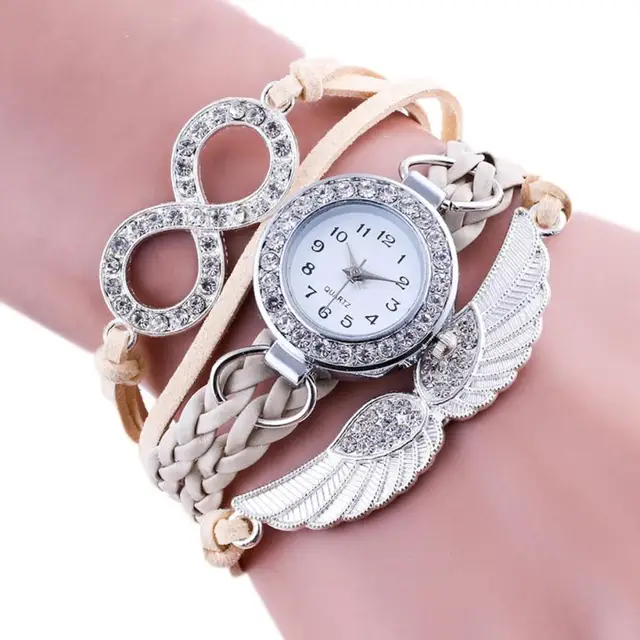 Luxury Women Watches New Fashion Wing Wrap Around Bracelet Watch Synthetic Leath Luxury Women Watches New Fashion Wing Wrap Around Bracelet Watch Synthetic Leath