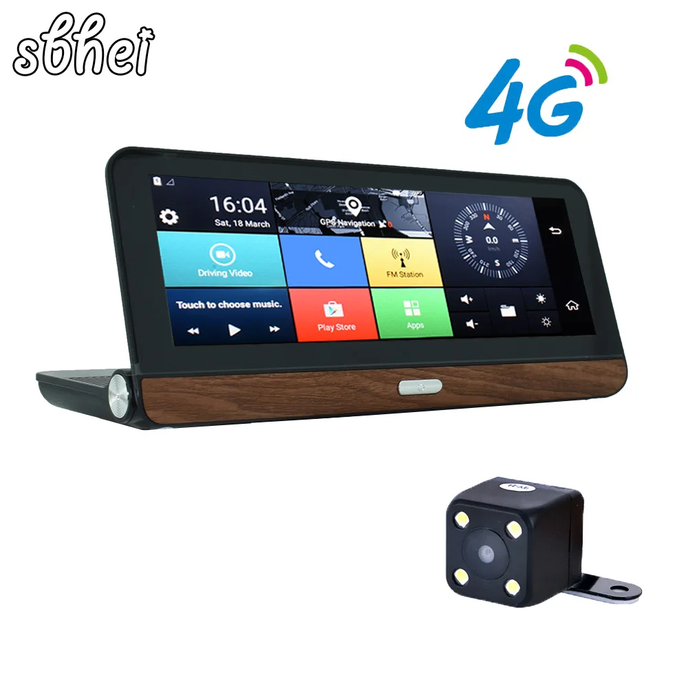 Sbehi E38 Pro 4 г автомобиля Камера GPS 8 &quotAndroid 5.1 Автомобильные видеорегистраторы WI FI 1080